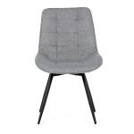 Židle jídelní, šedá látka, černý kov, otočný mechanismus 90°/90° (L/P) - funkce reset