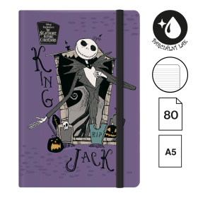 Colorino zápisník s gumičkou, Tim Burton 2, A5, 80 g, 80 listů, linkovaný, fialový