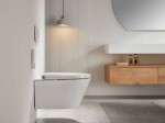 CERANO - WC závěsné s integrovaným elektronickým bidetem Cronus Standard, Vortex Rimless 180° + SoftClose sedátko - bílá lesklá - 59,3x38,4 CER-545632