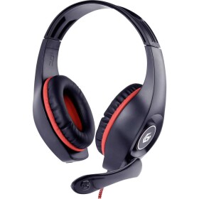 Gembird GHS-05-R Sluchátka On Ear kabelová stereo černá, červená regulace hlasitosti Gaming