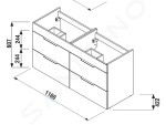 JIKA - Cube Skříňka s dvojumyvadlem, 1160x422x622 mm, bílá H4536621763001