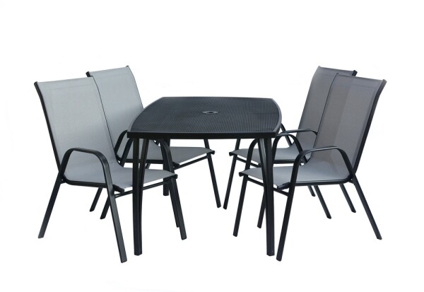 Rojaplast Zahradní křeslo XT1012C kovové - šedá textilie