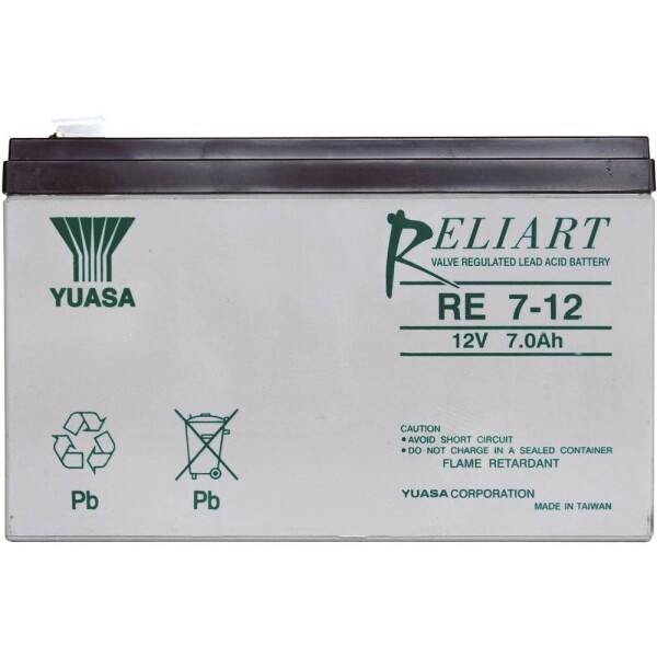 Yuasa RE7-12 RE7-12 olověný akumulátor 12 V 7 Ah olověný se skelným rounem (š x v x h) 151 x 98 x 65 mm plochý konektor 6,35 mm bezúdržbové