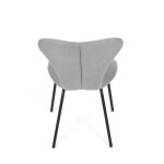 Židle jídelní, stříbrná látka, nohy černý kov