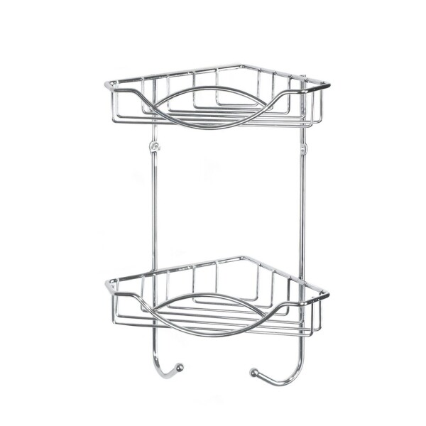 Kinekus Polička koupelnová 2-patrová rohová chrom 22,5x14,8x30 cm KLC KIN31180049