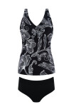 Dvoudílné plavky tankini Madera6 S9069 - Self černo - bílá 4XL