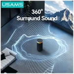 USAMS YX018 černá / Reproduktor / Bluetooth 5.4 / TWS / RGB podsvícení / 1500 mAh (YX18YX01)