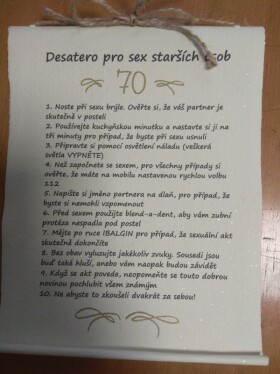 Bene Pergamen - desatero - Sex starších po 70