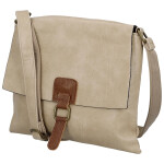 Trendy dámská koženková crossbody kabelka Ada, tmavě béžová
