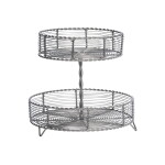 MADAM STOLTZ Drátěný etažér Steel, stříbrná barva, kov