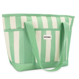 Spokey ACAPULCO Termotaška, 12 l, zelené pruhy