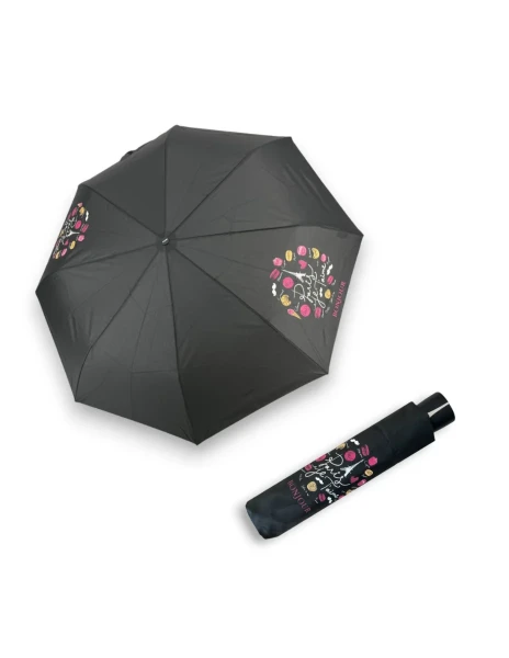 DOPPLER Mini Fiber Paris je Taime - dámský skládací deštník černá 726465P04