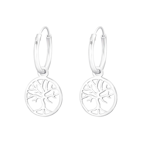 LUNICA Kroužkové náušnice STŘÍBRNÝ STROM 0381