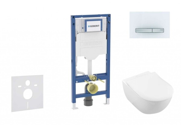 GEBERIT - Duofix Set předstěnové instalace, klozetu Subway 2.0 a sedátka softclose, tlačítko Sigma50, alpská bílá SANI11CK3115