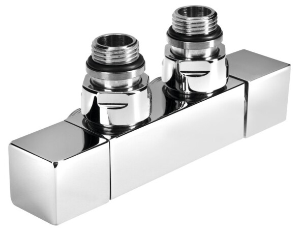 SAPHO - CUBE TWIN připojovací sada ventilů pro středové připojení, chrom CP581S