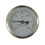 MEREO - Teploměr bimetalový DN 100, 0 - 120 °C, zadní vývod 1/2", jímka 100 mm PR3055