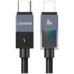 USAMS SJ776 tmavě šedá / Datový kabel / USB-C - Lightning / PD 30W / 1,2 m (SJ776USB01)