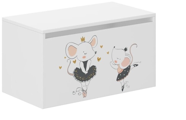 DumDekorace Dětský úložný box s motivem myšky – 40 × 40 × 69 cm