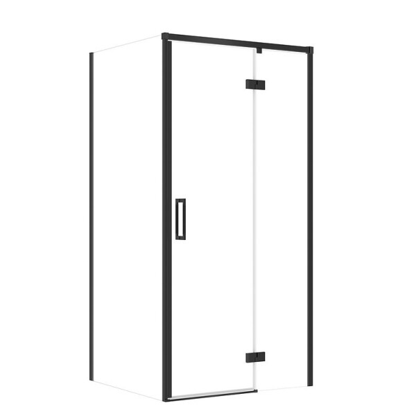 CERSANIT - SET C109 Sprchový kout Larga, pravý, 100x90x195, černý, čiré sklo S601-309