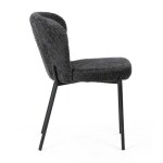 Židle jídelní, šedá látka, černé kovové nohy.