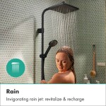 HANSGROHE - Activera Q Sprchový set s termostatem, 29x18 cm, 2 proudy, EcoSmart, matná černá 28748670