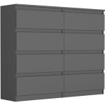 DumDekorace Komoda s 8 zásuvkami R-120-S8 - různé barevné varianty antracit mix artisan