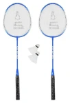 SULOV Badmintonový set tmavě modrá / 2x raketa 24 cm / 2x míček / Cestovní vak