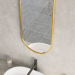 Erga Oval, oválné zrcadlo 35x90cm, zlatý rám, ERG-V01-OVAL-3590-GD