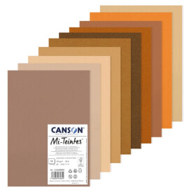 Canson Mi-Teintes listy A4 10 archů 160g Hnědé tóny