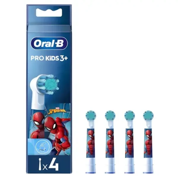 Oral-B Pro Kids Spiderman 4 ks bílá / Náhradní hlavice / extra měkké štětiny / od 3 let (8006540805374)