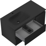 MEXEN/S - Orio koupelnová skříňka 90 cm s umyvadlem Vela levá, 2S, 1D, černá mat 91A13-09047-3-BBFFF71-W23L71