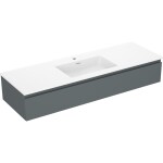 MEXEN/S - Orio koupelnová skříňka 140 cm s umyvadlem Otis, 1 šuplík, grafit mat/bílá mat 91A10-14023-1-BF66-W18M01