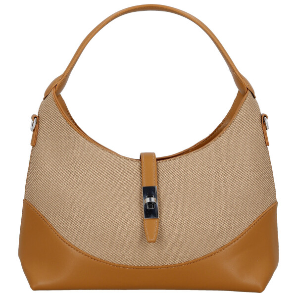 Trendy dámská koženková kabelka do ruky Lussy, hnědá