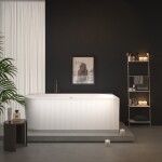 Erga Marina, rohová volně stojící vana 140x70 cm + odtoková zátka, pravá, bílá lesklá, ERG-MARINA-140070R-WH-WH