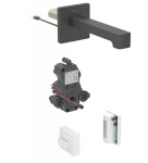 GEBERIT - Brenta Elektronický umyvadlový ventil pod omítku, napájení z generátoru, easy to clean, matná černá 116.295.14.1