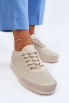 Kožené Sportovní Dámské Tenisky Beige Lalnai 37