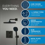 GROHE - Sprchový set s termostatem pod omítku, s tělesem, 25x25 cm, 2 proudy, matná černá 348822430