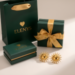 ELENYS Sun – pozlacené náušnice 18K žluté zlato