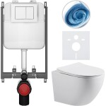 CERANO Kompletní WC set Basic/Cesso - bílá lesklá - WC tlačítko Maxio/Bílá - pro zazdění - 49x36 cm - 8050BD85986