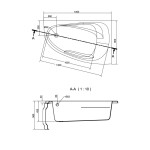 CERSANIT - VANA JOANNA NEW PRAVÁ 140X90 cm S301-166