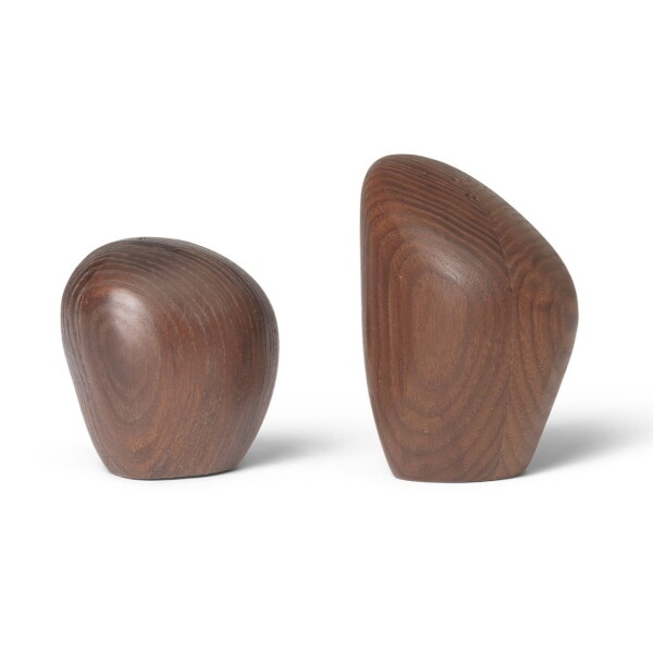 Ferm Living Solnička a pepřenka Cairn Dark Ash Wood, hnědá barva, dřevo