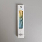 Dortisimo Svíčky spirálové modro-žluté se zlatým zdobením (6 ks)