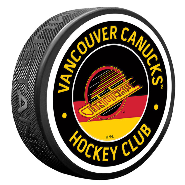 Mustang Puk Vancouver Canucks NHL Red Vintage Striped Textured Puck