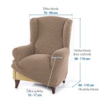 Super strečové potahy NIAGARA oříšková křeslo ušák (š. 70 - 95 cm)