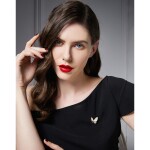 Exkluzivní brož se zirkony Antonella Gold - motýl, Zlatá