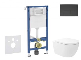 GEBERIT - Duofix Set předstěnové instalace, klozetu Oudee Vortex a sedátka softclose, tlačítko Delta50, matná černá SANI11CA5149B