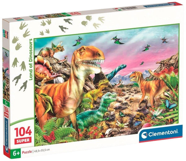 Puzzle 104 dílků Země dinosaurů - Clementoni