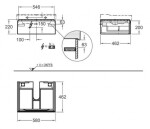 GEBERIT - Xeno 2 Skříňka pod umyvadlo 60 cm, zásuvka s LED svítidlem, šedobéžová 500.505.00.1