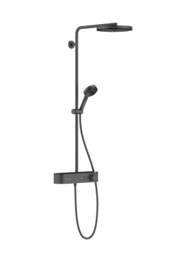 HANSGROHE - Pulsify S Sprchový set s termostatem, průměr 26 cm, 3 proudy, EcoSmart, kartáčovaný černý chrom 24221340