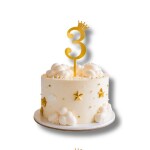Dortisimo Zápich do dortu číslo 3 s korunkou zlaté
